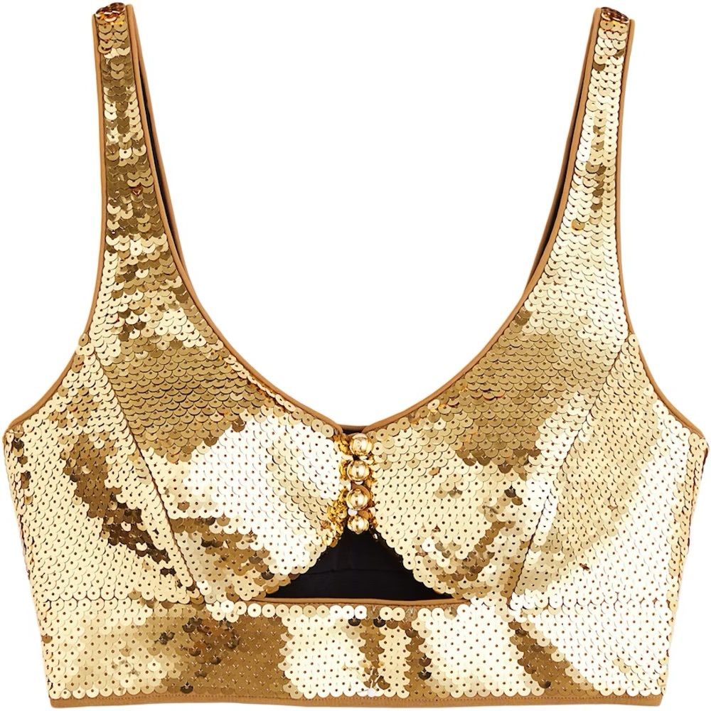 H&M x Paco Rabanne Gold Sequin Crop Top